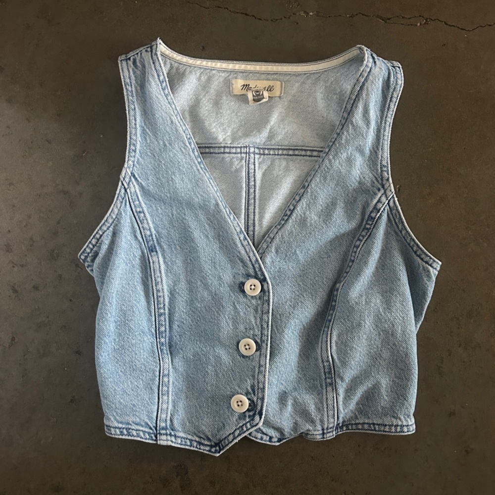 MADEWELL DENIM CROPPED VEST